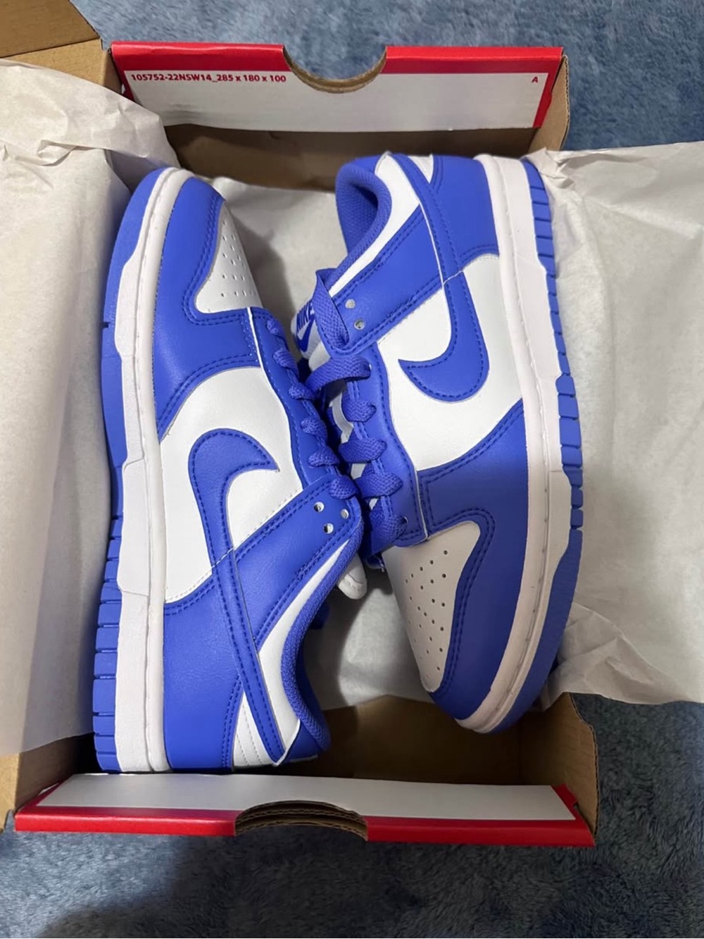 Nike Dunk Low — White and Sapphire Blue - Picture 2 of 3